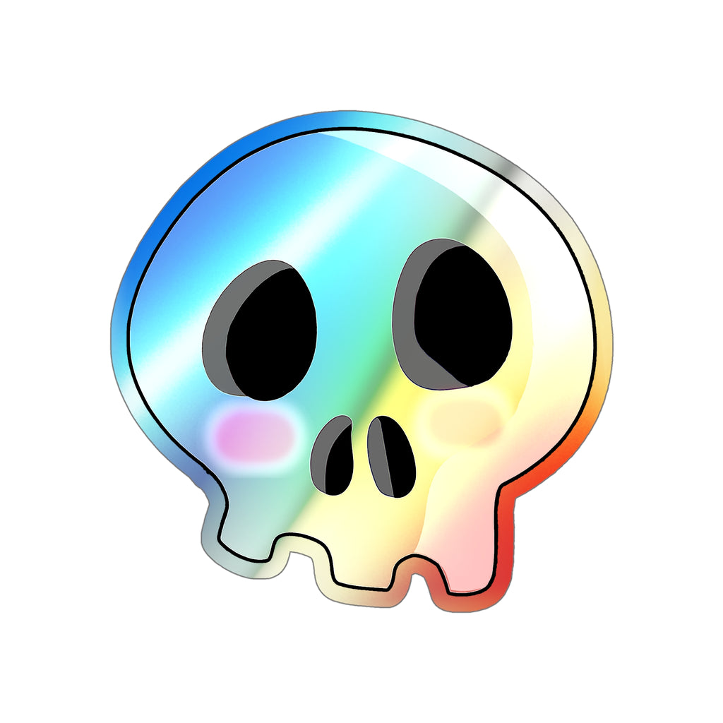 Shy Skull Holographic Sticker