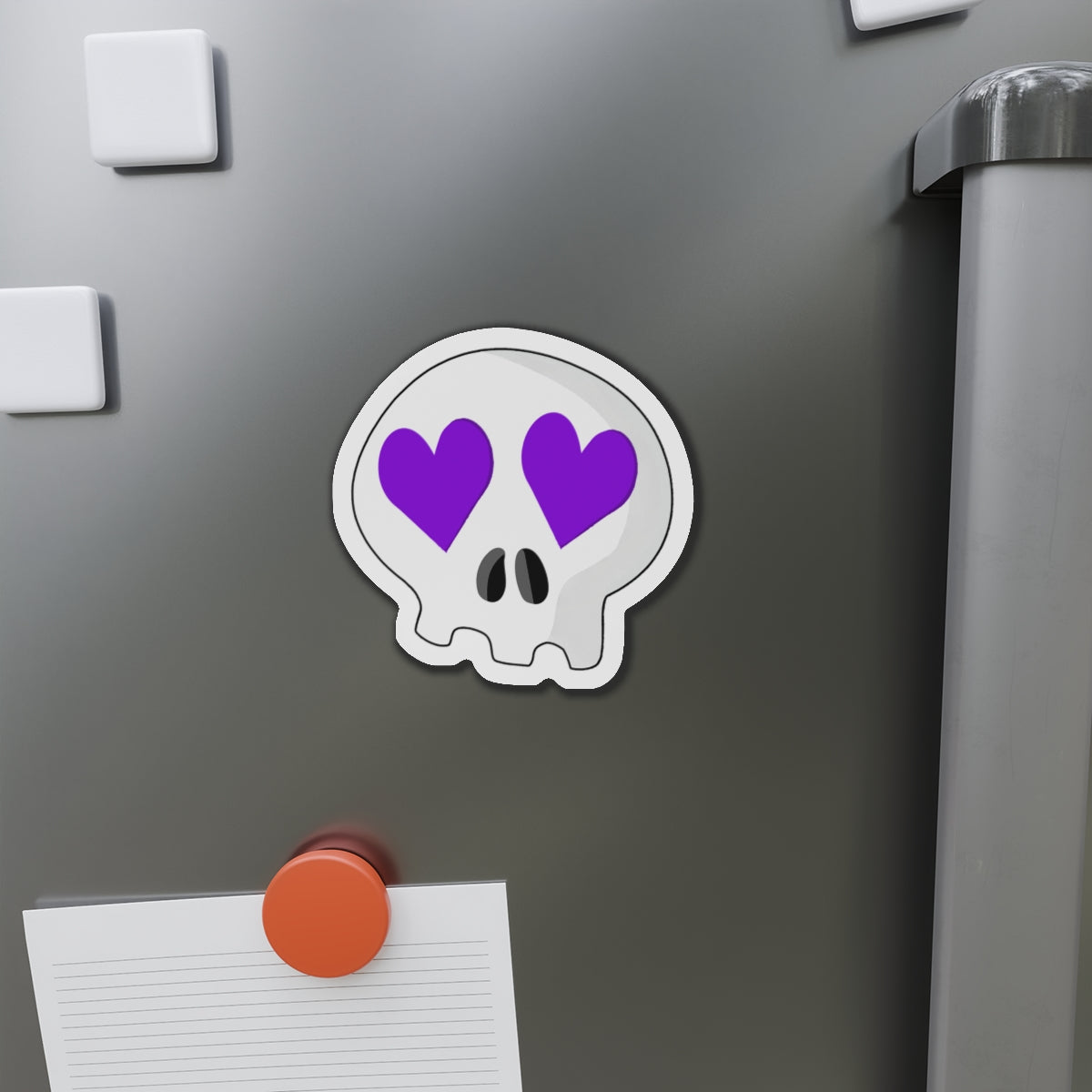 Heart-Eyes Skull Magnet (Purple)