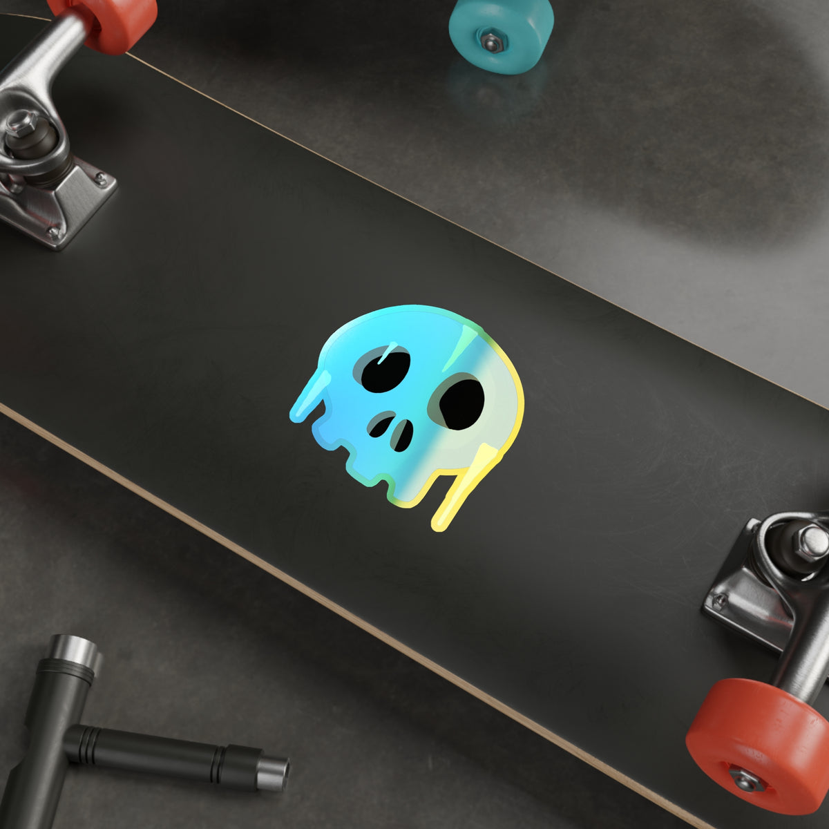 Frozen Skull Holographic Sticker