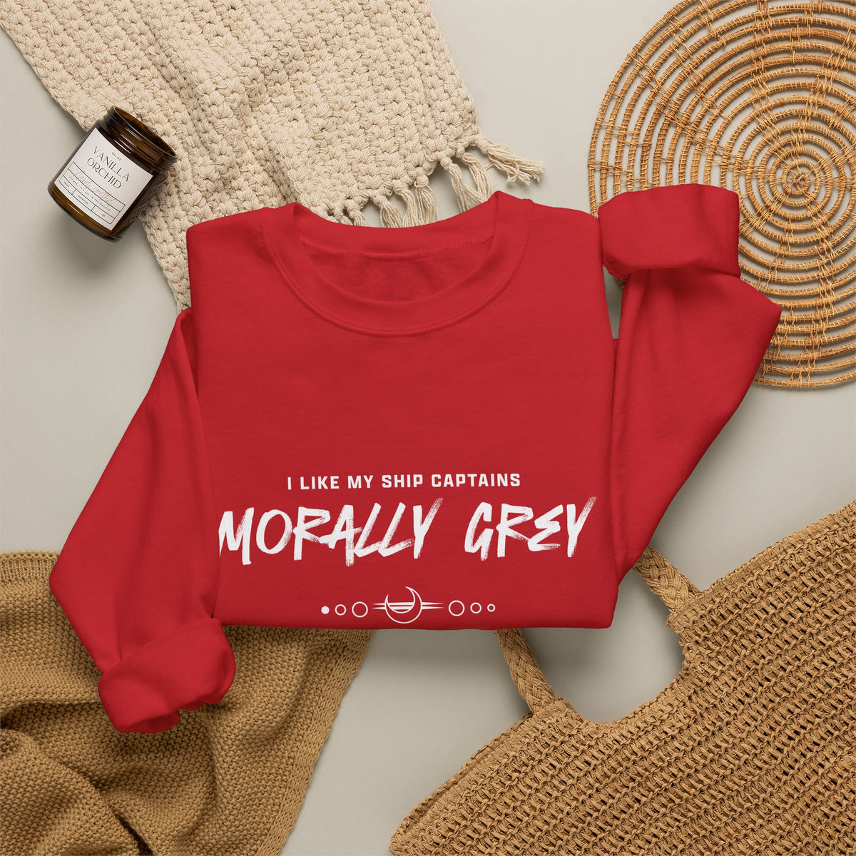 I Like My Ship Captains Morally Grey Crewneck Sweatshirt - Colors