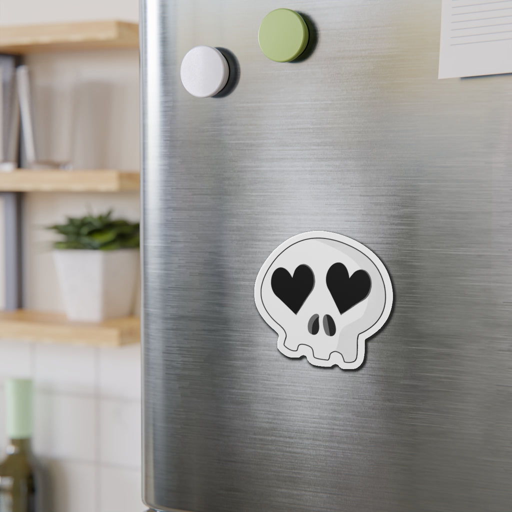 Heart-Eyes Skull Magnet (Black)