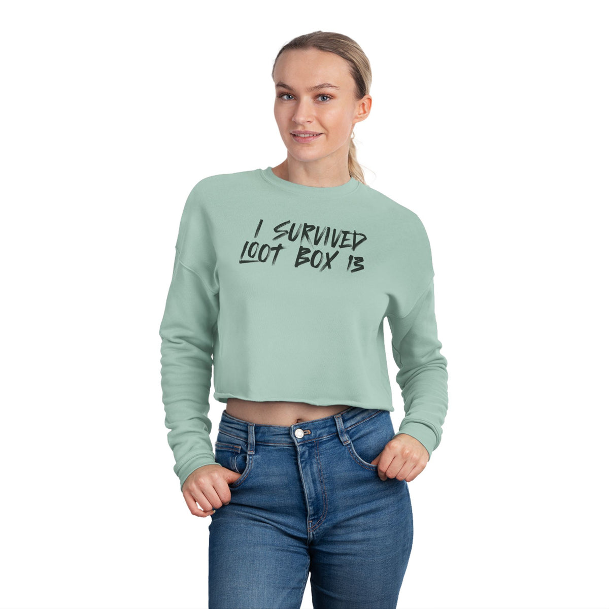 I Survived Loot Box 13 Cropped Sweatshirt