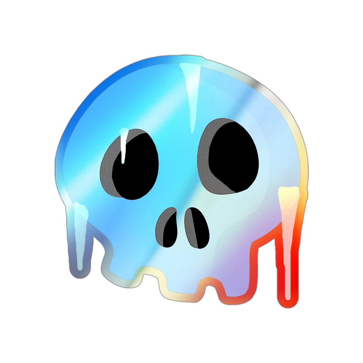 Frozen Skull Holographic Sticker