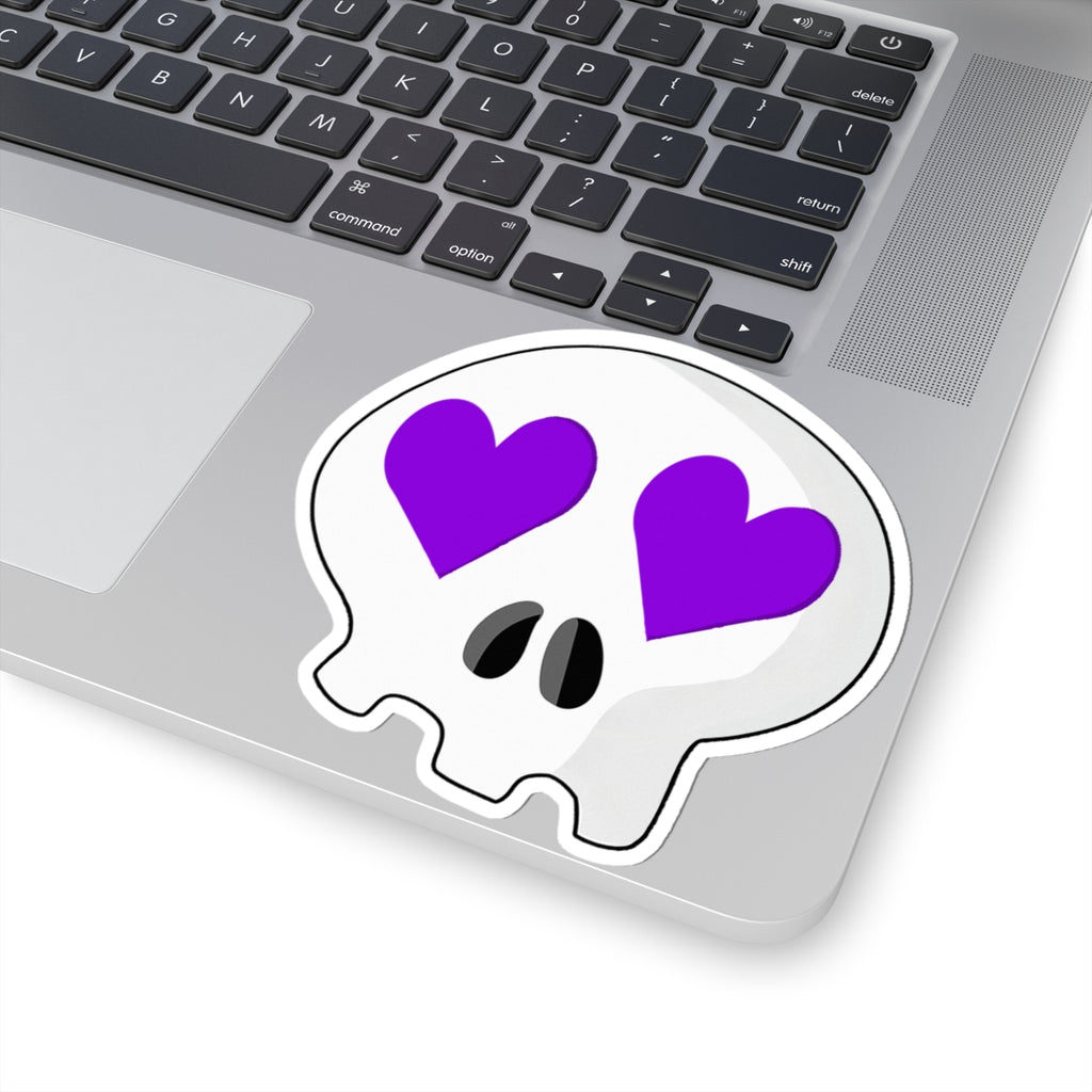 Heart-Eyes Skull Sticker (Purple)