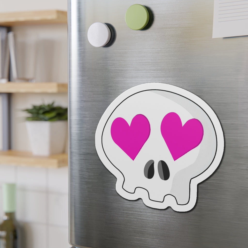 Heart-Eyes Skull Magnet (Pink)