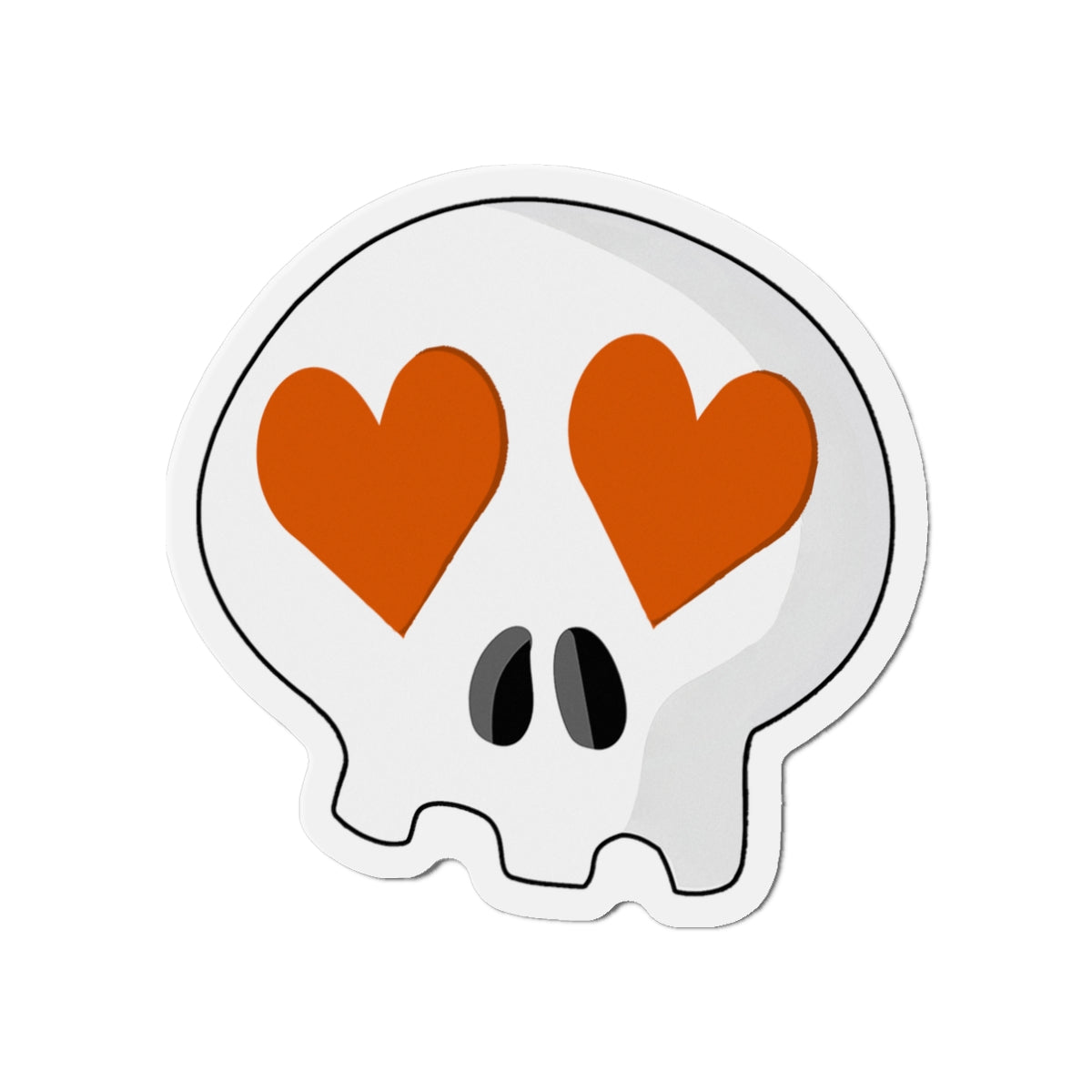 Heart-Eyes Skull Magnet (Orange)