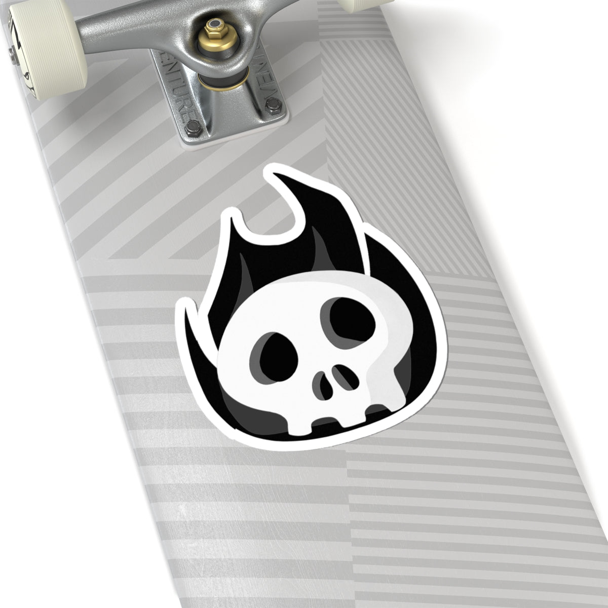 Black Fire Flaming Skull Sticker