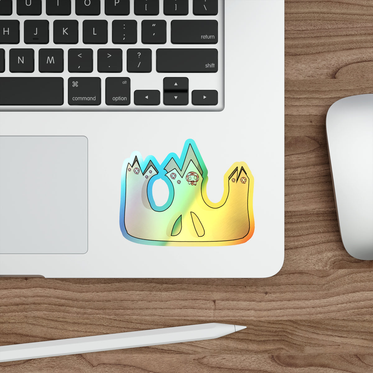 Crown Skull Holographic Sticker