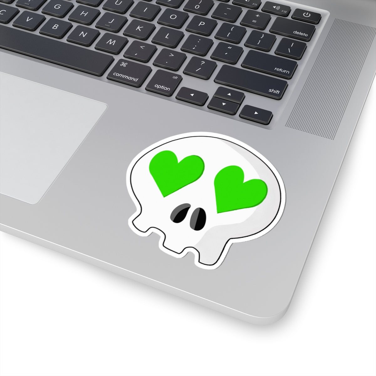 Heart-Eyes Skull Sticker (Green)