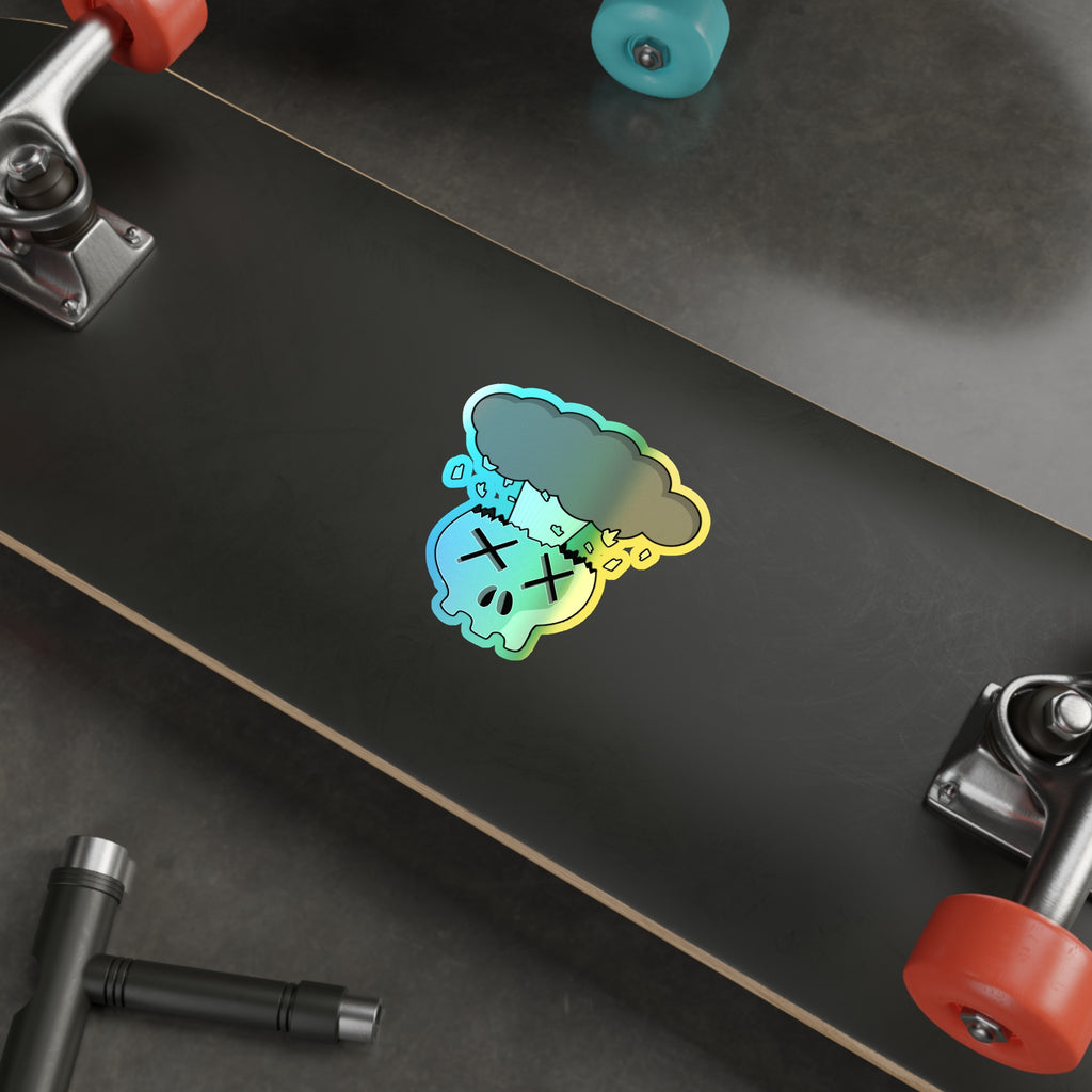 Mindblown Skull Holographic Sticker