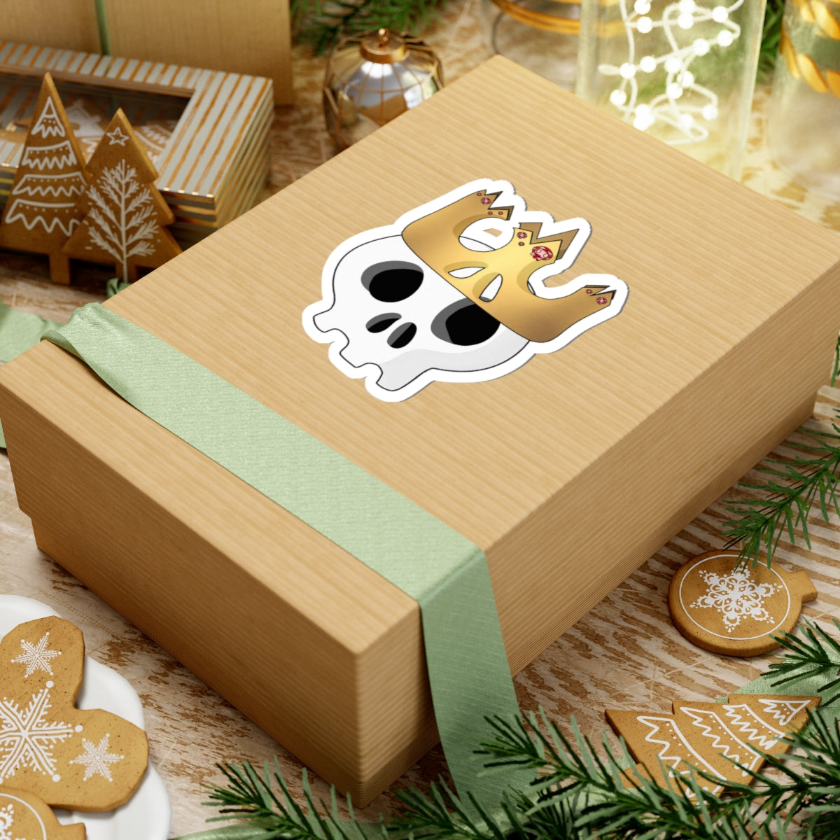 King & Queen Crown Skull Sticker