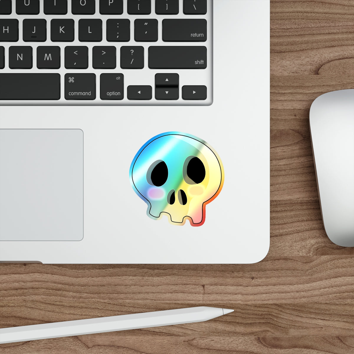 Shy Skull Holographic Sticker