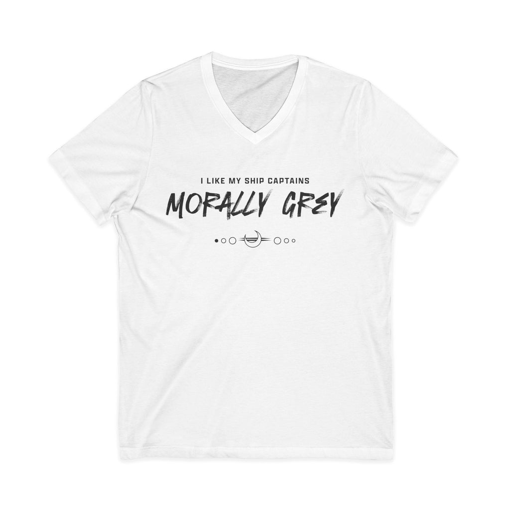 I Like My Ship Captains Morally Grey V-Neck Tee