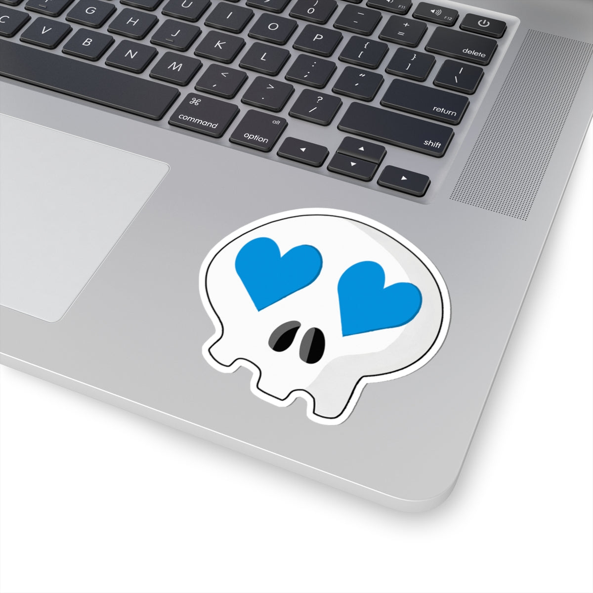Heart-Eyes Skull Sticker (Blue)
