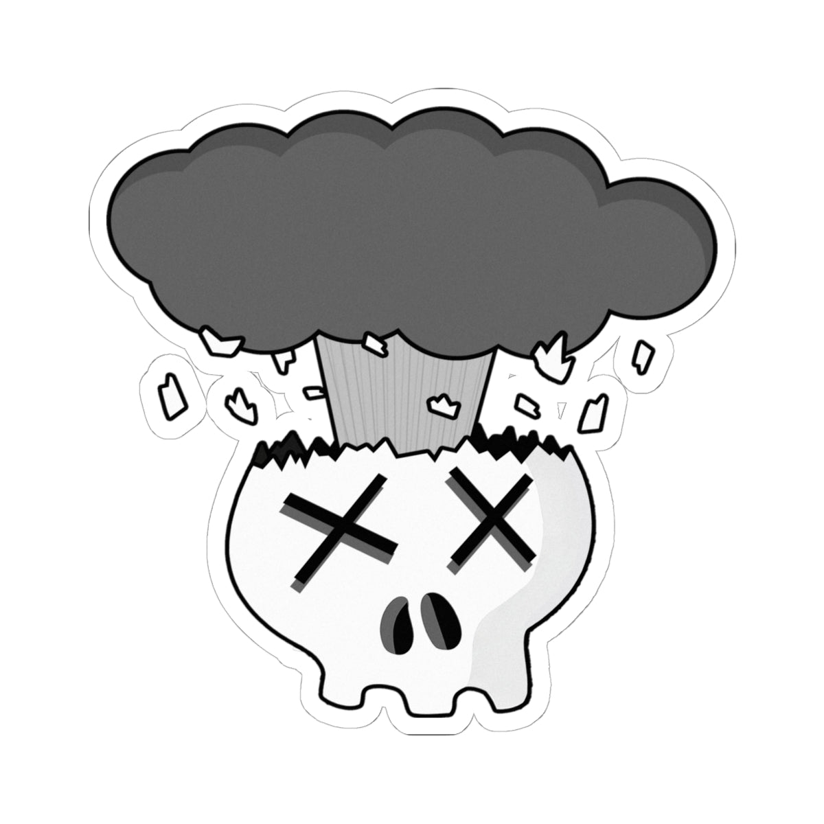 Mindblown Skull Sticker
