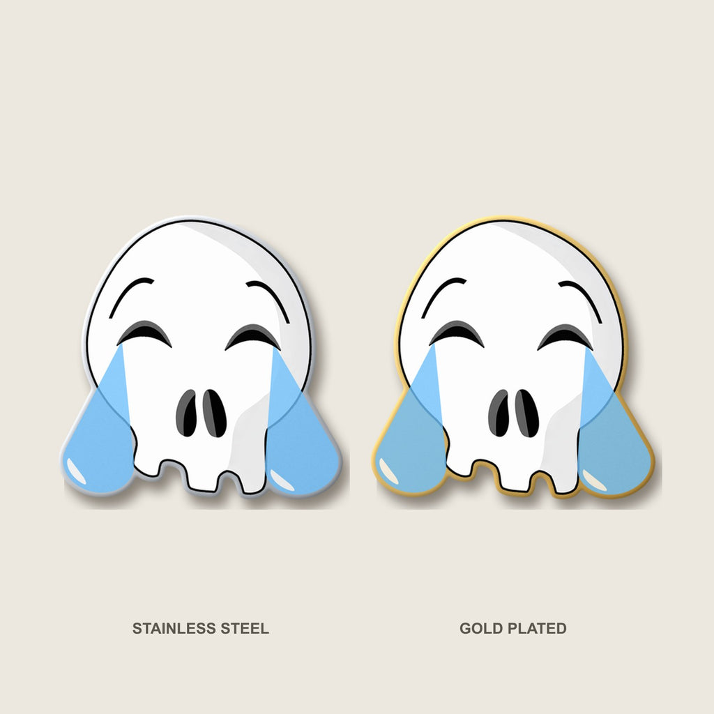 Laughing Crying Skull Pin