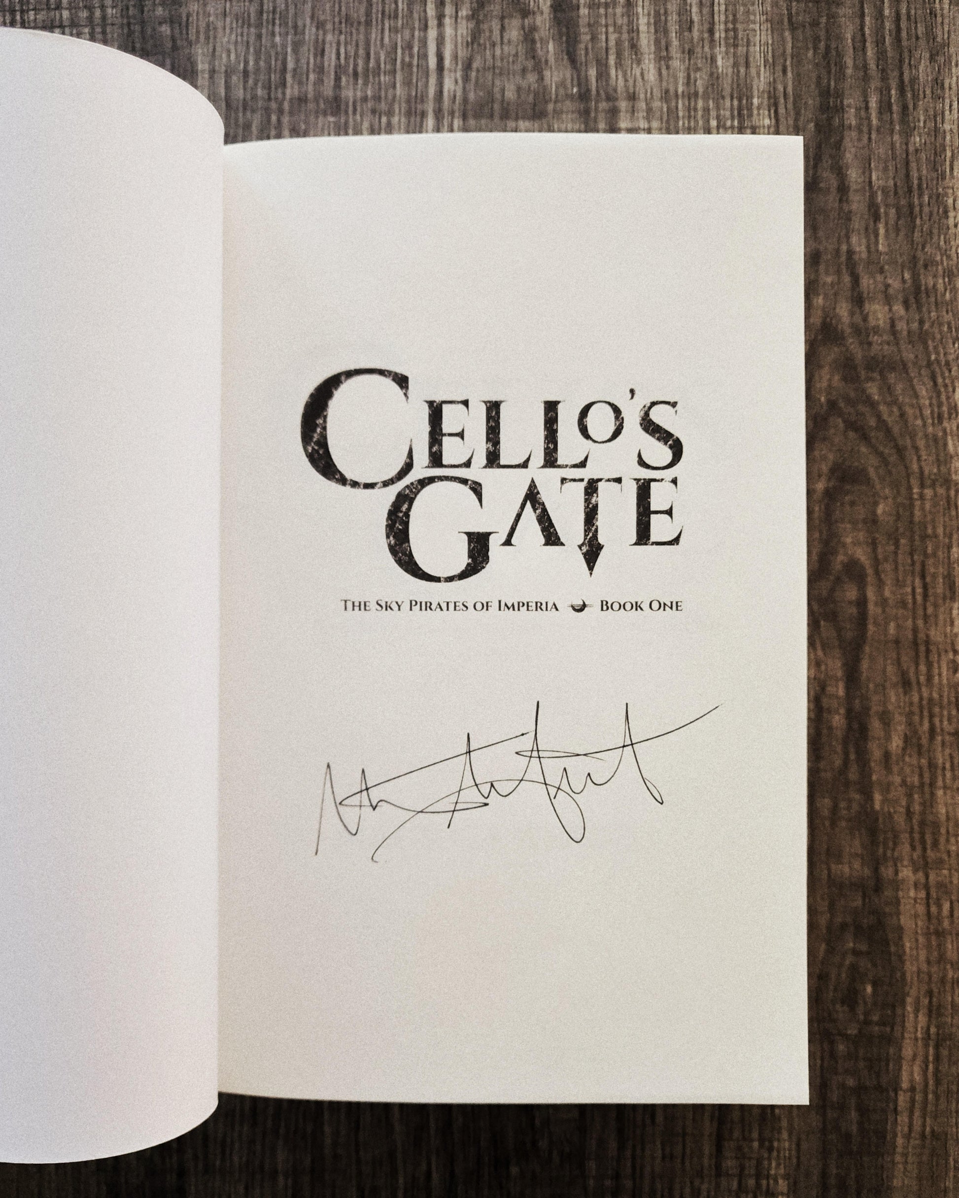 Signed Edition: Cello's Gate (The Sky Pirates of Imperia 1) by Maurice Africh