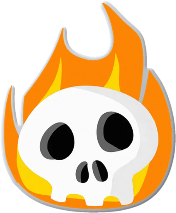 Flaming Skull Pin