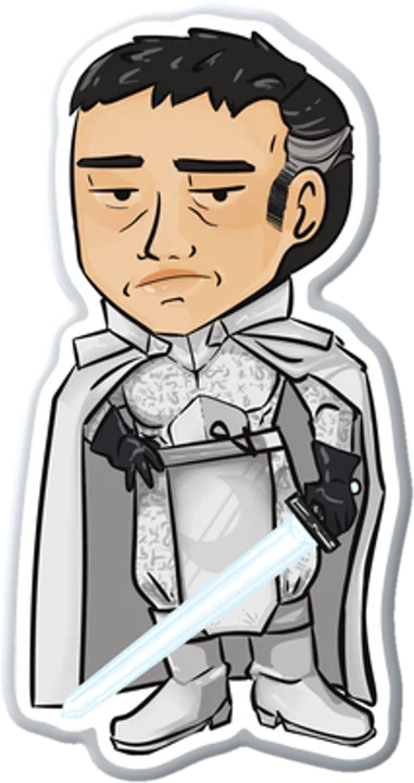 Rook with Glowing Sword Pin (Chibi-Style)